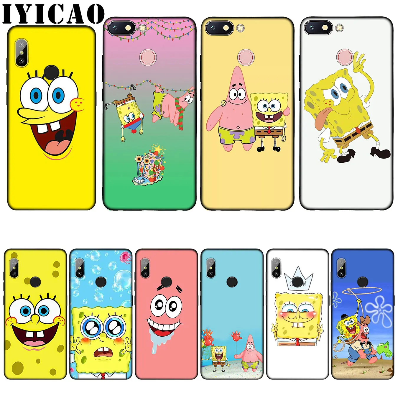 

IYICAO SpongeBob SquarePants Sponge Bob Best Friends Silicone Soft Case for Xiaomi Redmi 6A 5A Note 7 4 4X 5 Plus 6 Pro Cover