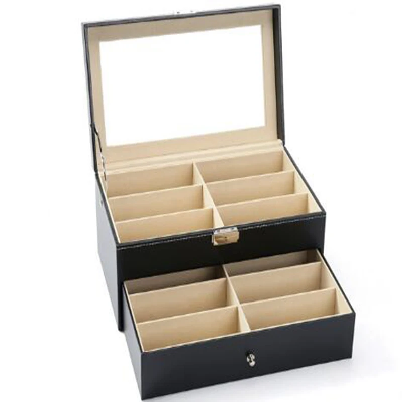 12 pieces capacity lockable eyeglass counter table display box sunglass