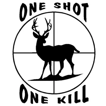 

12.7CM*15.4CM One Shot One Kill Vinyl Decal Car Sticker Deer Hunting Bullseye Car Stylings Decoration Black Sliver C8-0993