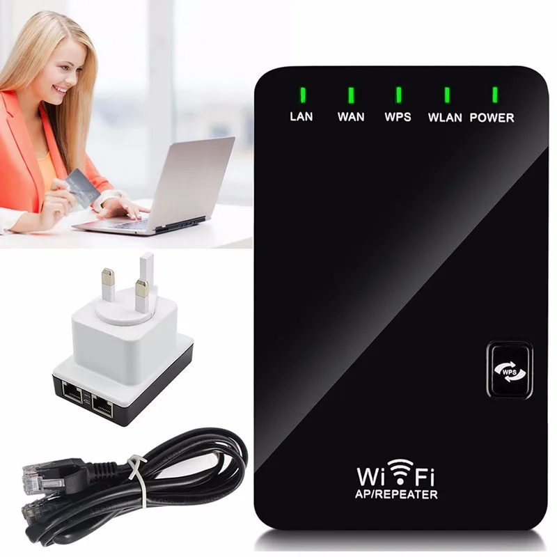 

300Mbps Mini Wireless Network Router Wifi Repeater Booster Signal Long Range Extender Booster Amplifier UK Plug
