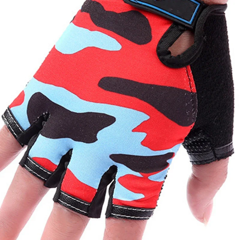 Детские велосипедные перчатки с открытыми пальцами, моющиеся, дышащие, высокоэластичные, Нескользящие, велосипедные перчатки, оборудование для езды, 4 цвета