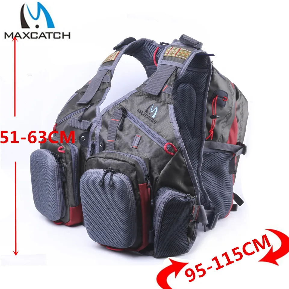 Image Maxcatch Fly Fishing Vest With Multifunction Pockets Size Adjustable Fishing Backpack.