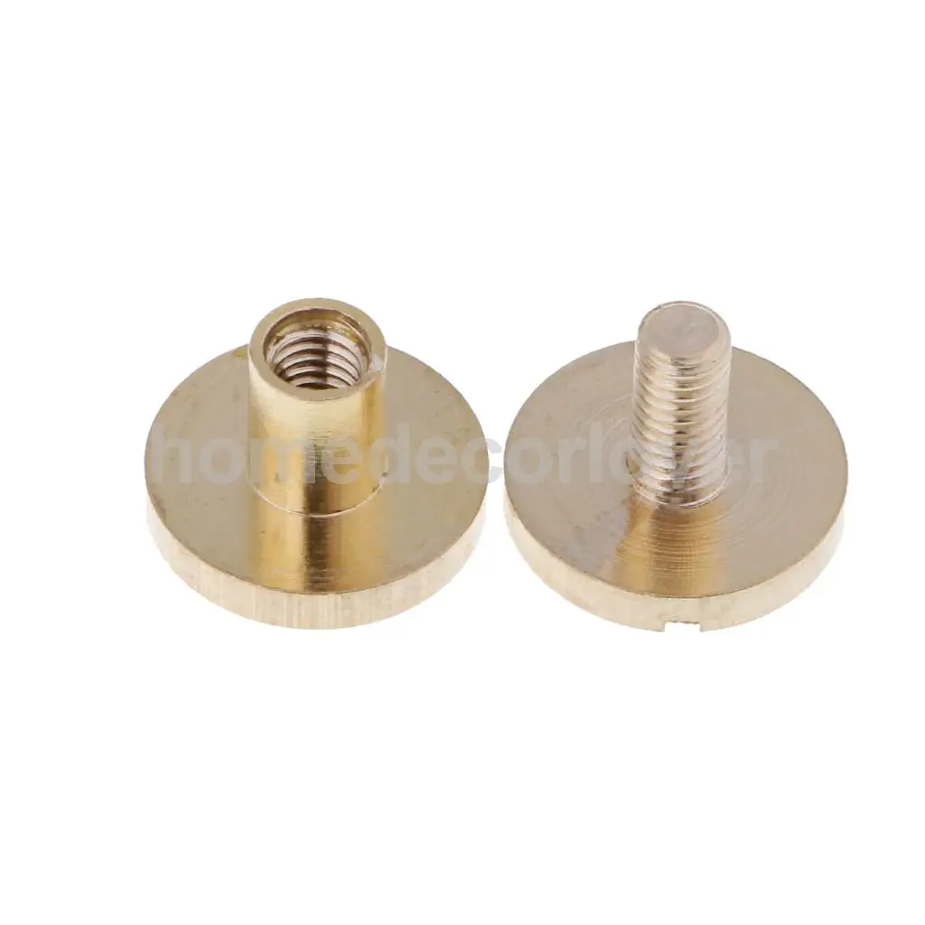 6 Sets Solid Brass Flat Round Head Stud Screwback Leather Craft Chicago Screws