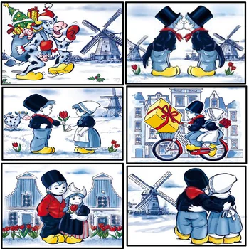 

Cartoon Little partner room decor Embroidery Pattern 5D DIY diamond paintings 3D Cross stitch kits mosaic wedding wall stickers