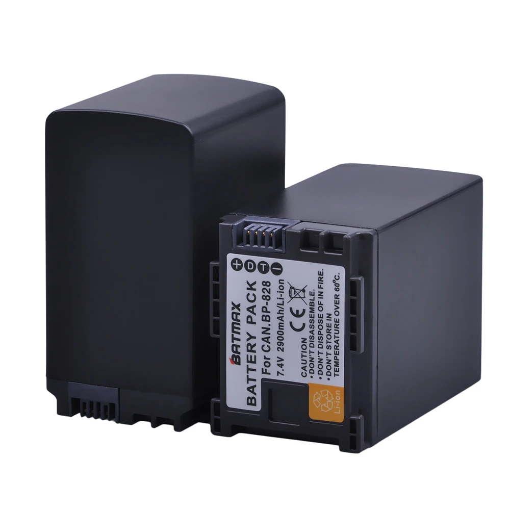 Baterias da Câmera + Rápido Duplo para Canon bp 828 Lcd Carregador Bp-820 Legria Ivis Vixia hf G30 G40 Xa20 Xa25 Xa35 2 pc 2900 Mah Bp828 - Image 2