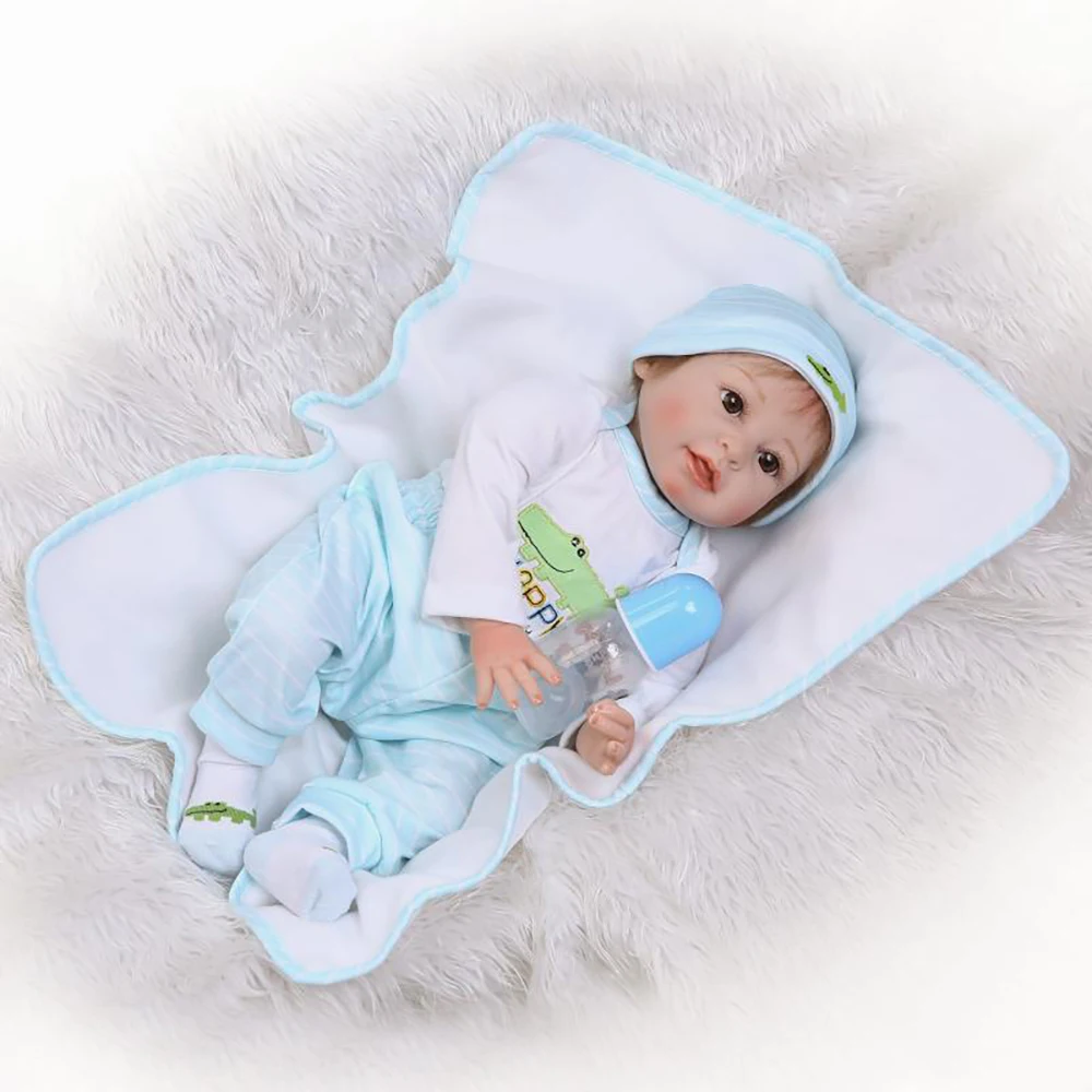 55cm Soft Silicone Reborn Baby Doll Toys Like Real Toddler Baby Reborn