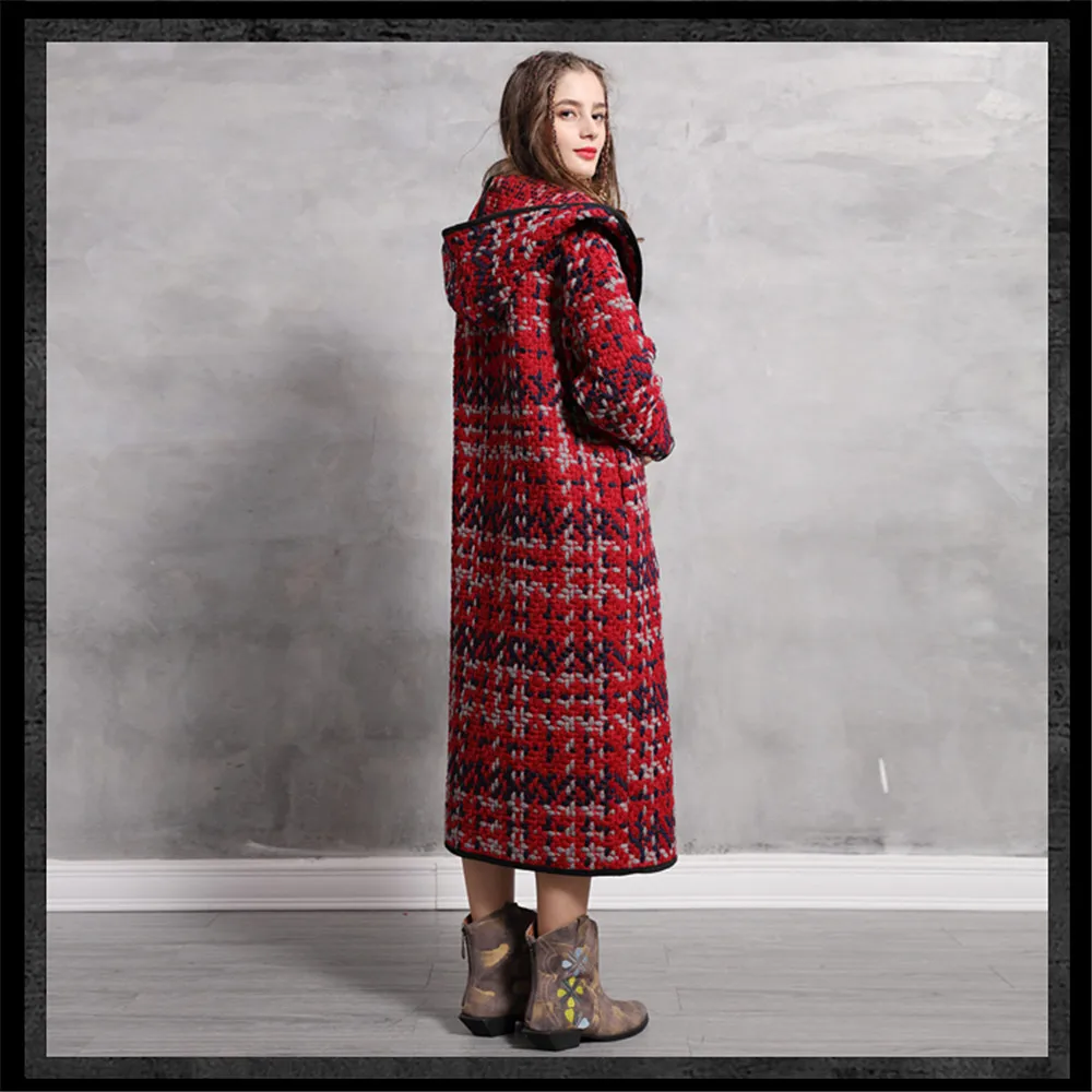 Vintage Hooded Women Wool Coats 2018 Winter Long Coat WomanOpen Stitch Red Jacket Women Xasaco Feminino Outwear Thicken (16)