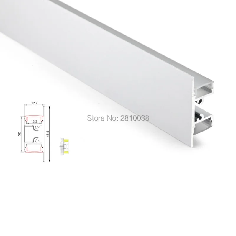 

30 X 2M Sets/Lot Wall washer aluminum led light profile 49 mm wide T type led aluminium housing profile for wall lamps