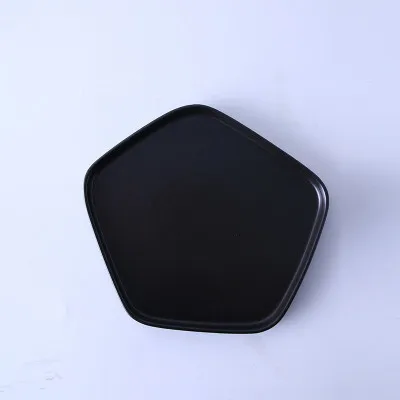 Керамическая тарелка пентагоно форма пигментированный Глазурованный фарфор де подносы для десерта или салатных тарелок керамика салвер - Цвет: 23.7cmX23cm