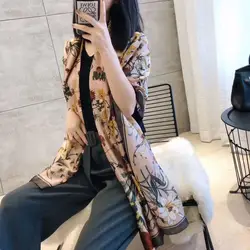 2019 люксовый бренд женский шелковый шарф двойной C буквенным принтом шарф мода качество мягкая шаль фуляр пляжные накидки шифоновая бандана