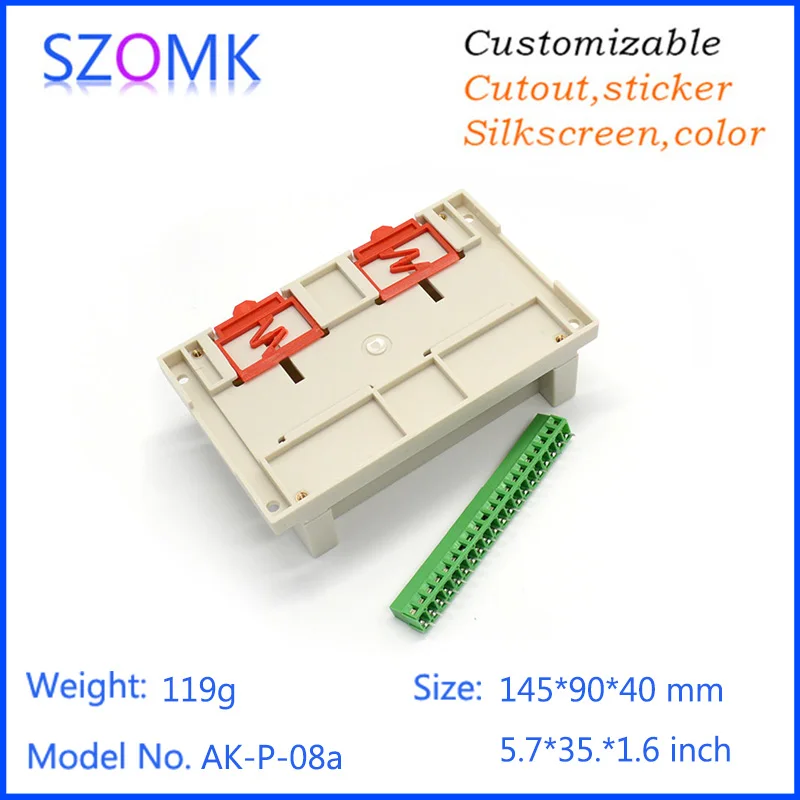 Szomk пластиковый корпус распределительная коробка din rail project box (10 шт.) 145*90*40 мм abs ПЛК