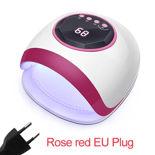 72 Вт светильник для ногтей 30 светодиодов УФ лампа высокой мощности быстрое отверждение с умным датчиком Сушилка для ногтей с таймером для гель-лака Маникюрный Инструмент - Цвет: Rose red EU Plug