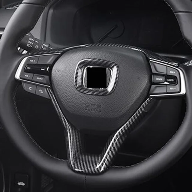 

For Honda Accord 10th 2018 2019 ABS Carbon fibre Car Steering wheel Button frame Cover trim car styling Accessories 1pcs