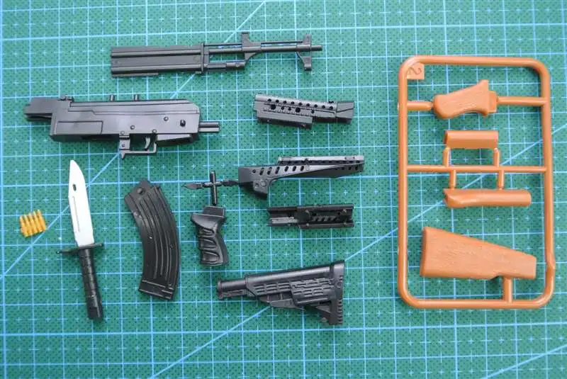 1:6 AK-47 штурмовые винтовки 1/6 пистолет в сборе модель сборки пластиковое оружие для 1/6 Солдат Военные строительные блоки игрушка - Цвет: Черный