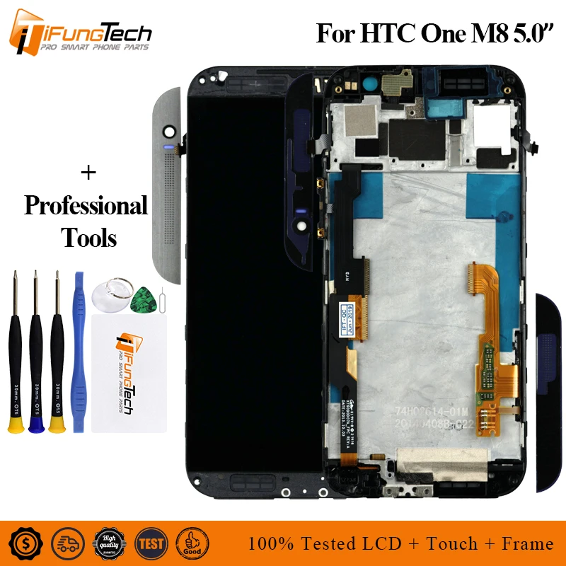 

For HTC ONE M8 LCD Touch Screen HTC ONE M8 Display LCD Digitizer Assembly With Frame Replacement
