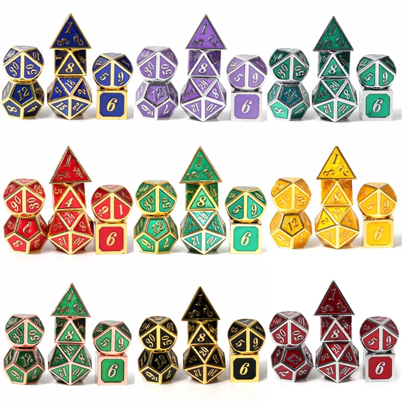 CHENGSHUO DND игровые игральные кости набор из 7 многогранных металлических игральных