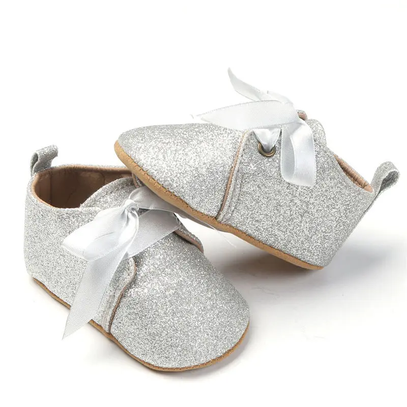 

Toddler Newborn Girls Shoes Sequins Soft Soled Princess Crib Shining Shoes Comfortable Fit For 0-18 Months 3 Colors Available
