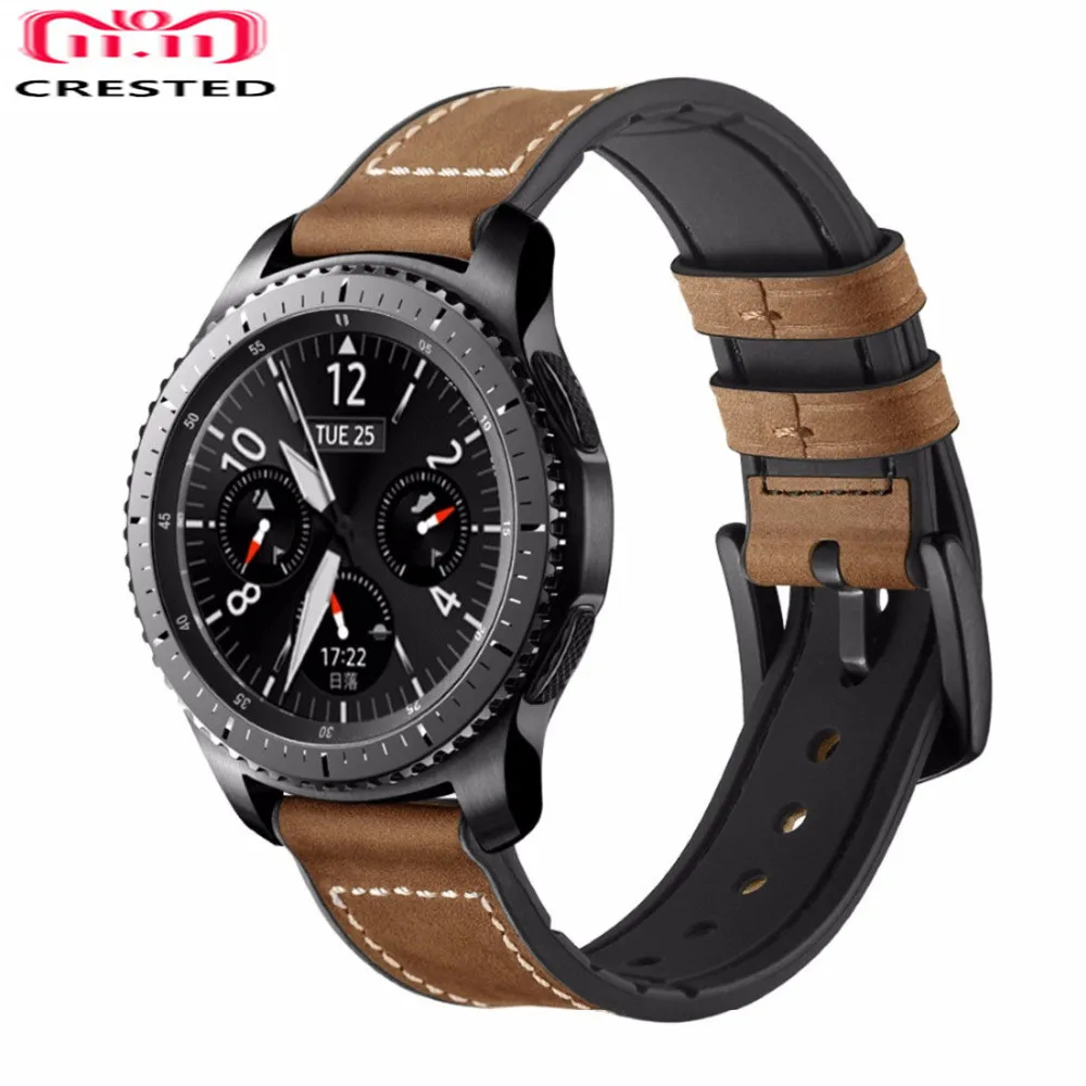 Кожаный ремешок для samsung Galaxy часы 46 мм/Шестерни S3 Frontier/Классический 22 мм часы группу Корреа силиконовый браслет ремень amazfit xiomi
