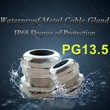 1 шт. PG13.5 никелевые латунные металлические IP68 Водонепроницаемые кабельные сальники соединительные провода для 6-12 мм кабеля