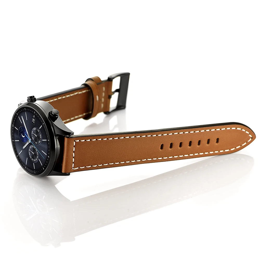 Ремешок из натуральной кожи для Samsung Gear S3 Zenwatch 2/1 Huami AMAZFIT Moto 360 2nd Ticwatch 1 22 мм|Ремешки