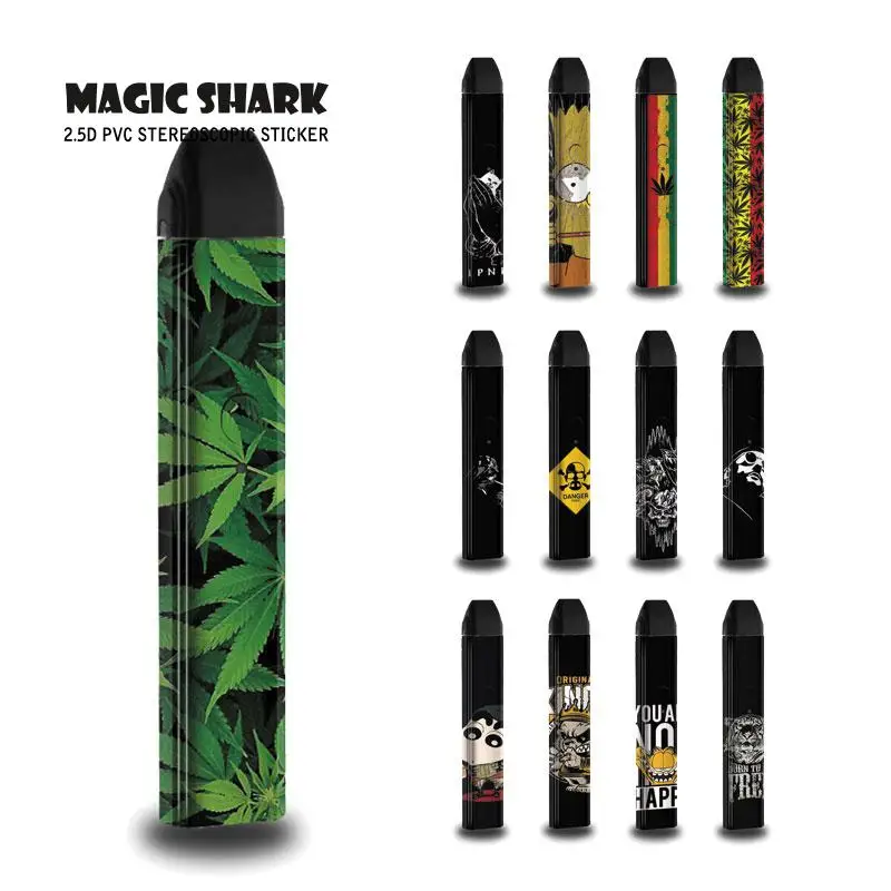 

Magic Shark Leaf Simpson Breaking Bad Star War Garfield Crayon Shinchan Case Cover Sticker Wrap Film Skin for E Cigar Caliburn