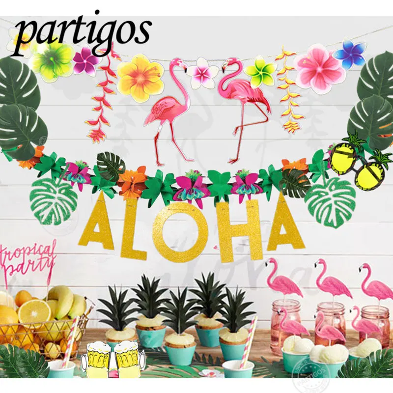 Гавайи вечерние ананас Для летних вечеринок Луо Фламинго вечерние Фламинго украшения день рождения украшения для вечеринки в гавайском стиле расходные материалы