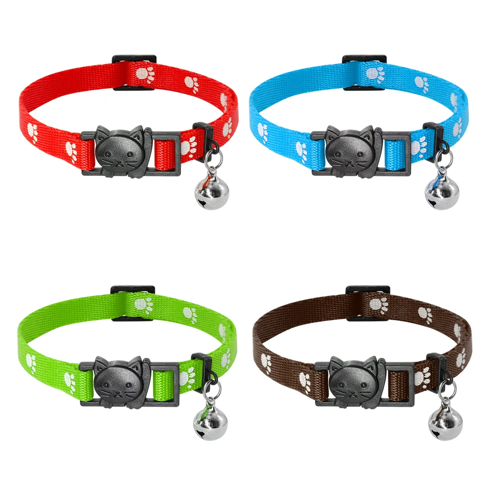 4pcs/lot Quick Release Cat Collar Nylon Safety Breakaway Cat Kitten Collars with Bell For Small Pets Cats Dogs Mixed 4 Colors 4pcs/lot Quick Release Cat Collar Nylon Safety Breakaway Cat Kitten Collars with Bell For Small Pets Cats Dogs Mixed 4 Colors
