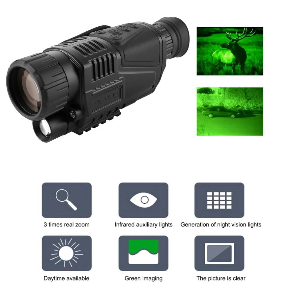 

Night-Vision Monocular Tactical Infrared Night Vision Telescope Military HD Digital Monocular Telescope Night Time Navigation