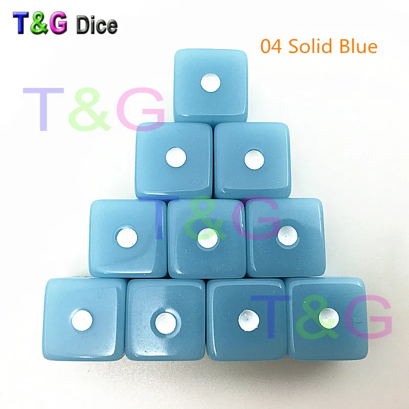 10PCS 12MM High Quality Dice Marbled Transparent Solid Glitter effect in square corners Plastic cube d6 Gambling