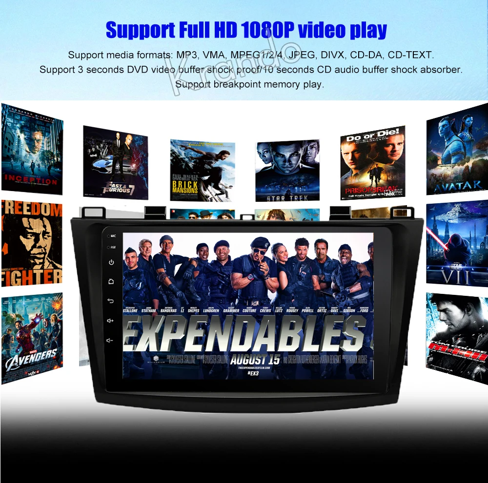 Sale Krando Android 8.1 10.1" IPS Big Screen Full touch car navigation system for Mazda 3 2009-2013 video player radio gps BT wifi 12