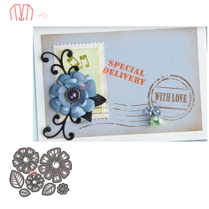 

Mai 7Pcs/set Flower Leaves Metal Cutting Dies Stencils for DIY Scrapbooking photo album Decorative Embossing DIY Paper Cards