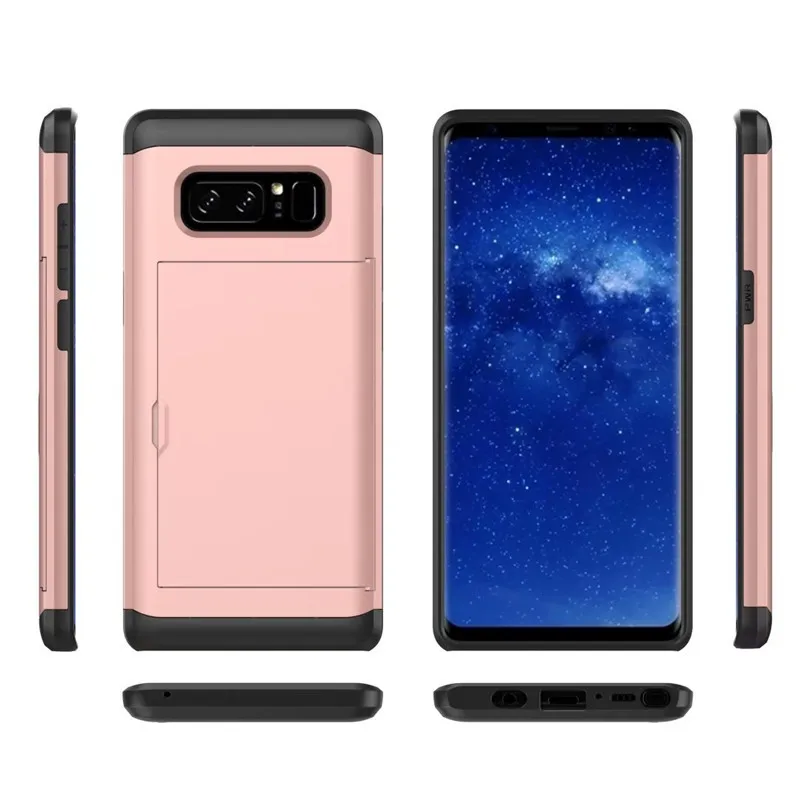 Скользящий Чехол бумажник с отделением для кредитных карт Samsung Galaxy Note 10 9 8 S8 S9 Plus