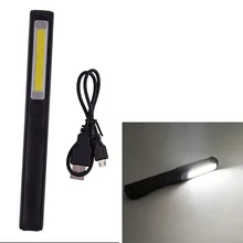 Lumiparty Rechargeable COB LED Flashlight Work Light Strong Magnetic Rotation Hook Pen Flashlight Camping Mini Light Lamp Torch