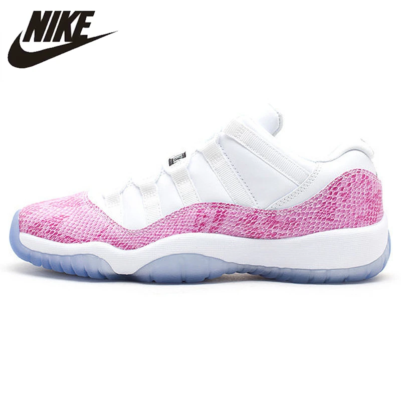 

Nike Air Jordan 11 Retro Low "Snake" Women's Basketball Shoes, White & Pink, Shock-absorbing Non-slip Wear Resistant 580521 108