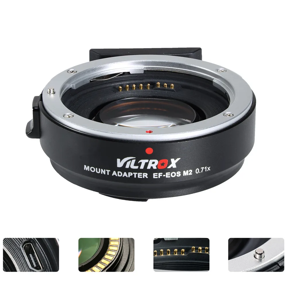 Viltrox EF-M2 II фокусный редуктор усилитель адаптер Автофокус 0.71x для Canon EF Крепление объектива к EOS M камера M6 M3 M5 M10 M100 M50