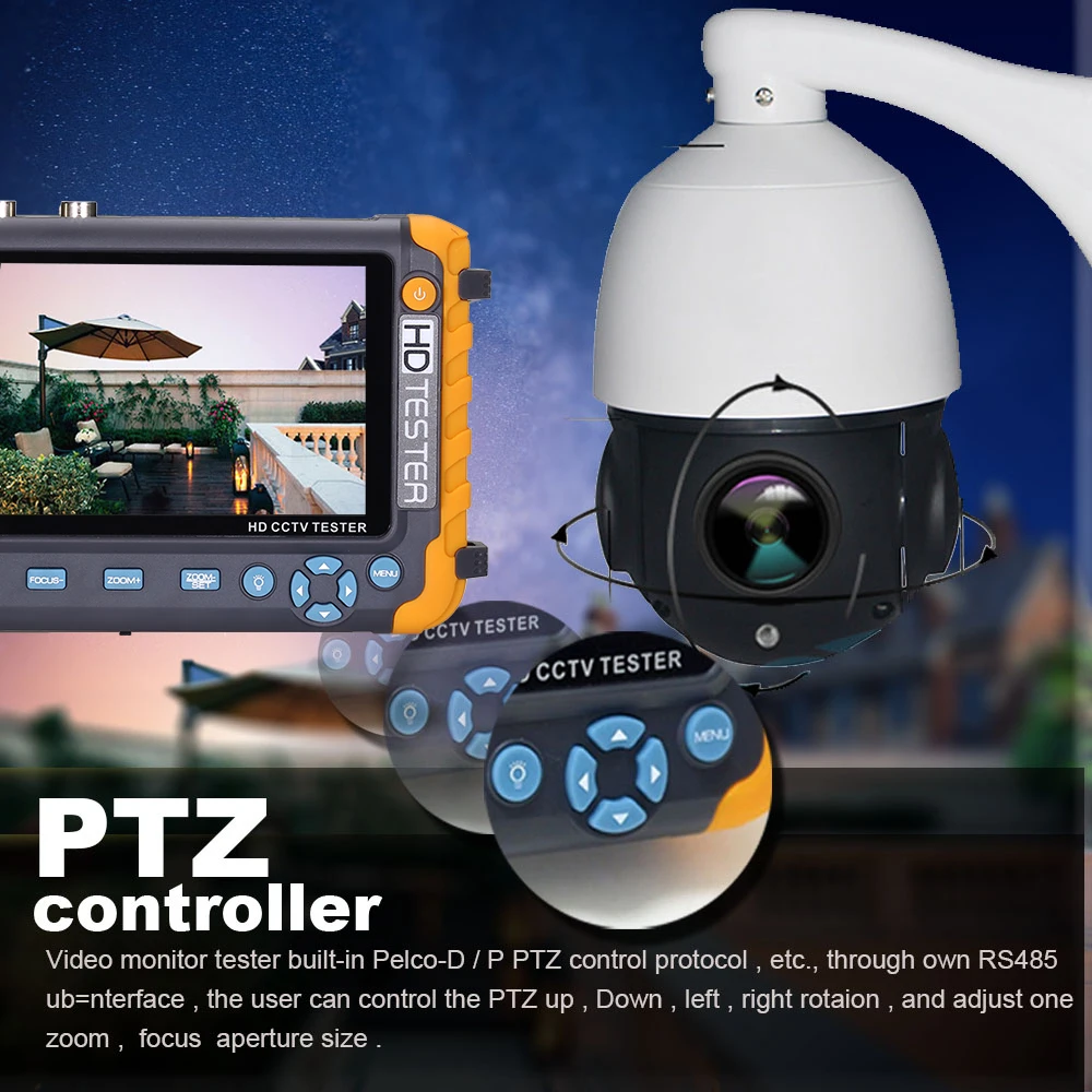 camera monitor 4 IN 1 5MP 4MP ahd cctv tester Security Camera Tester 5 Inch LCD Monitor VGA HDMI Input UTP vga cable tester