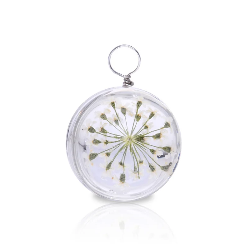 10pcs real pressed flower glass dome pendant,pressed ...