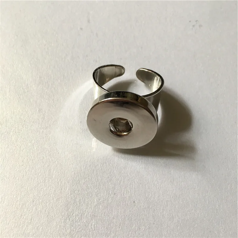 

Fashion Rings Fit Snap&Press Buttons Silver Color Snap Rings DIY Sanp Jewelry Accessories Adjustable Size 8(18mm)
