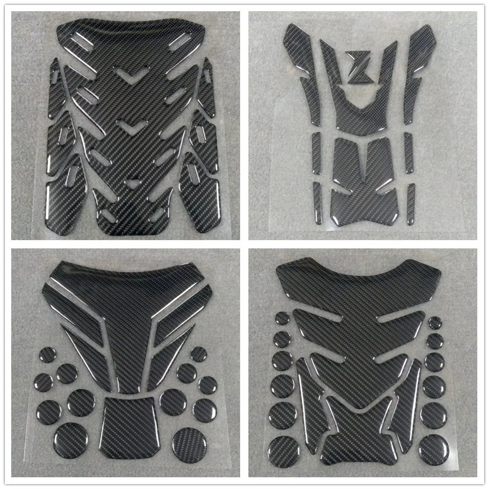 

3D Reflective For Motorcycle Fuel Tank Pad Universal black Fishbone Fiber Carbon Freeshipping Protector Sticker
