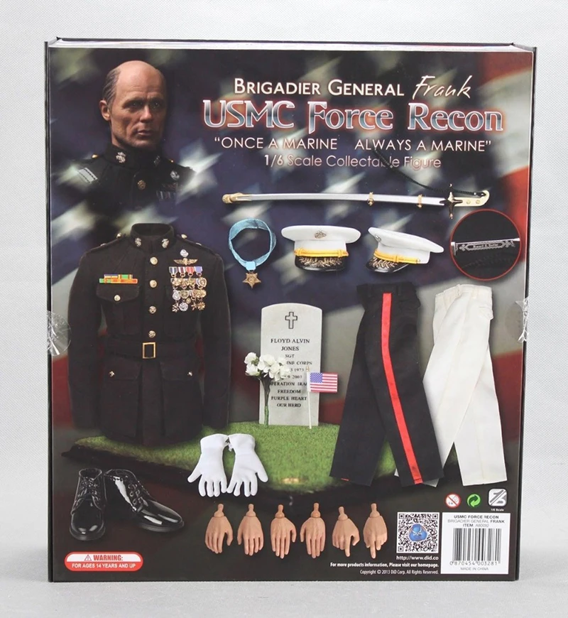 Для коллекции 1/6 масштаб The Rock USMC Force Recon Brigadier General Frank 1" полный набор фигурки