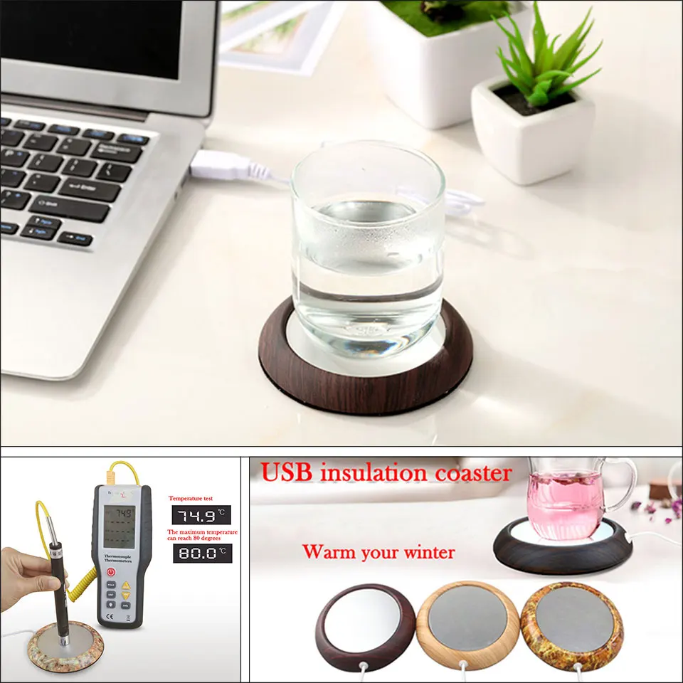 Высокое качество USB Отопление Coaster модный офис изоляции чашки коврики полезные кружка согреватель стекла Pad Творческий нагреватель