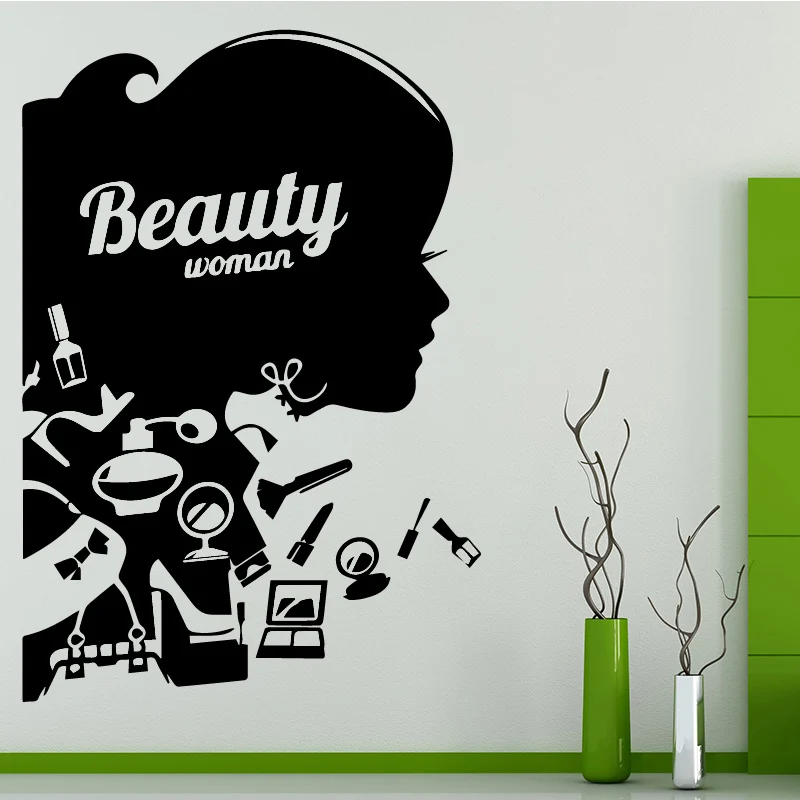 Beauty Woman Wall Sticker PVC Wall Art Stickers Modern Fashion