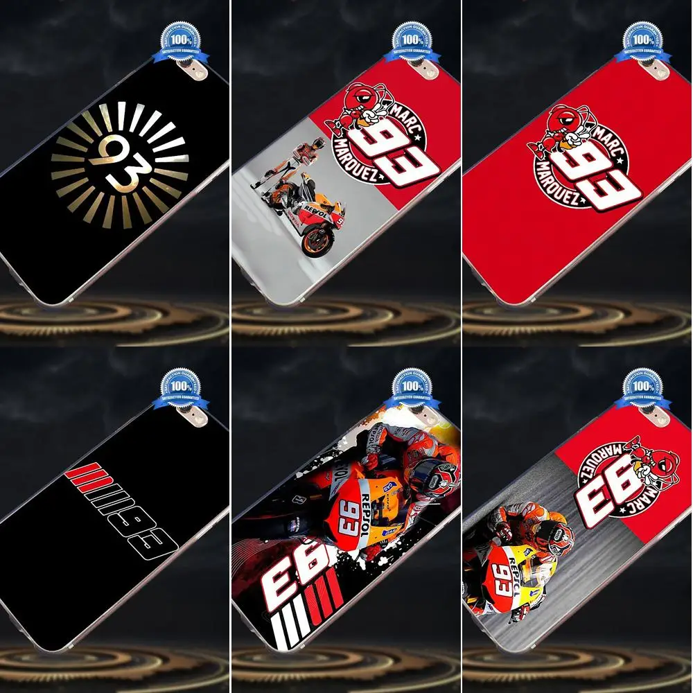 

For Apple iPhone 4 4S 5 5C SE 6 6S 7 8 Plus X Galaxy A3 A5 J1 J2 J3 J5 J7 2017 Soft TPU Mobile Phone Marc Marquez 93 Design