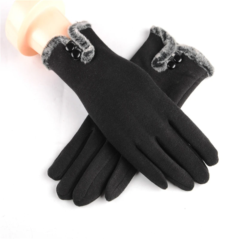 Горячая Распродажа женские элегантные ретро теплые варежки женские модные перчатки с пряжкой на запястье женские шерстяные удобные зимние перчатки