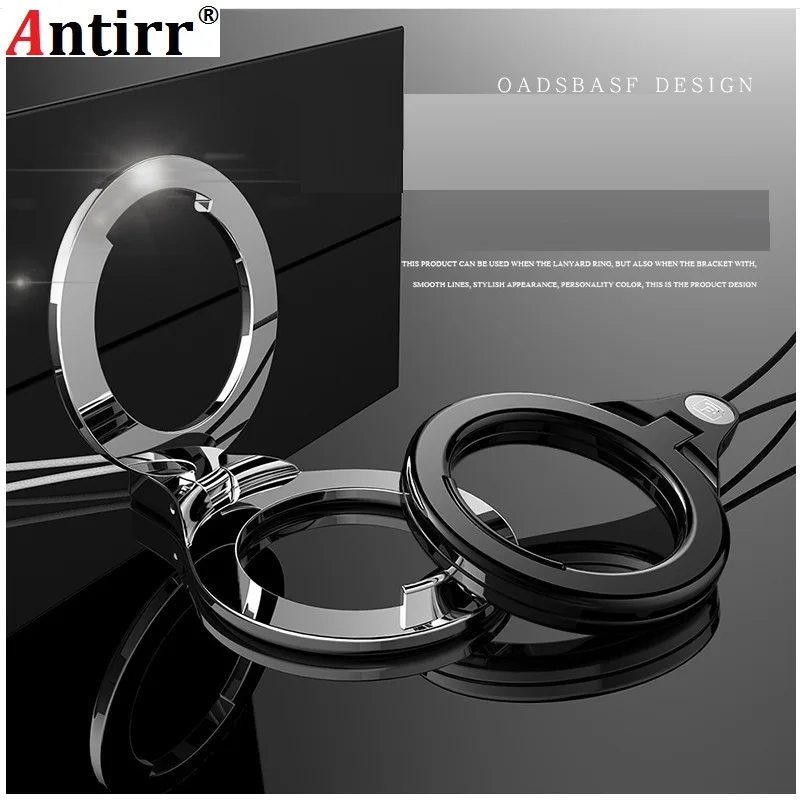 

Universal 360 Degree Finger Ring Lanyard 2 in 1 Mobile Holder Metal Stand and Ring Hang Rope For Smartphone phone U Disk