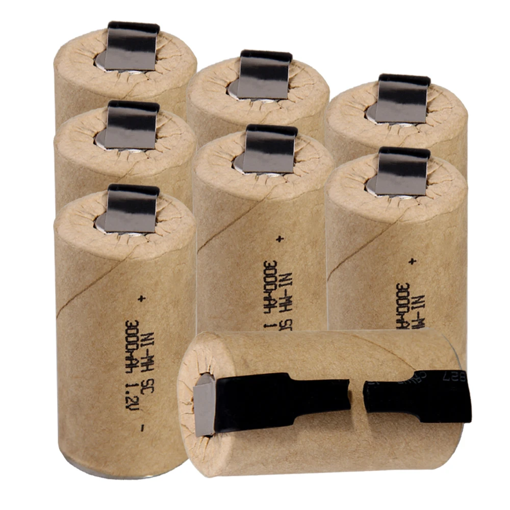 

Lowest price 8 piece SC battery 1.2v batteries rechargeable 3000mAh nimh battery for power tools akkumulator