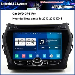 Android-автомобильный DVD видео плеер для Hyundai Santa Fe 2013 IX45 Multi-Touch емкостный экран, 1024*600 с высоким разрешением