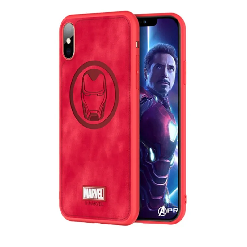 

Original case For iphone X XR XS MAX Captain America Captain Marvel Thor Black panther Iron Man Spiderman Shockproof Back Cover
