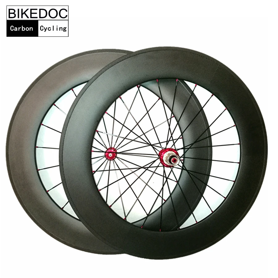 Bikedoc 700C углерода Колёса 25 мм Ширина U Форма 88 мм шоссейные велосипеды Колёса свет Колёса для велосипеда