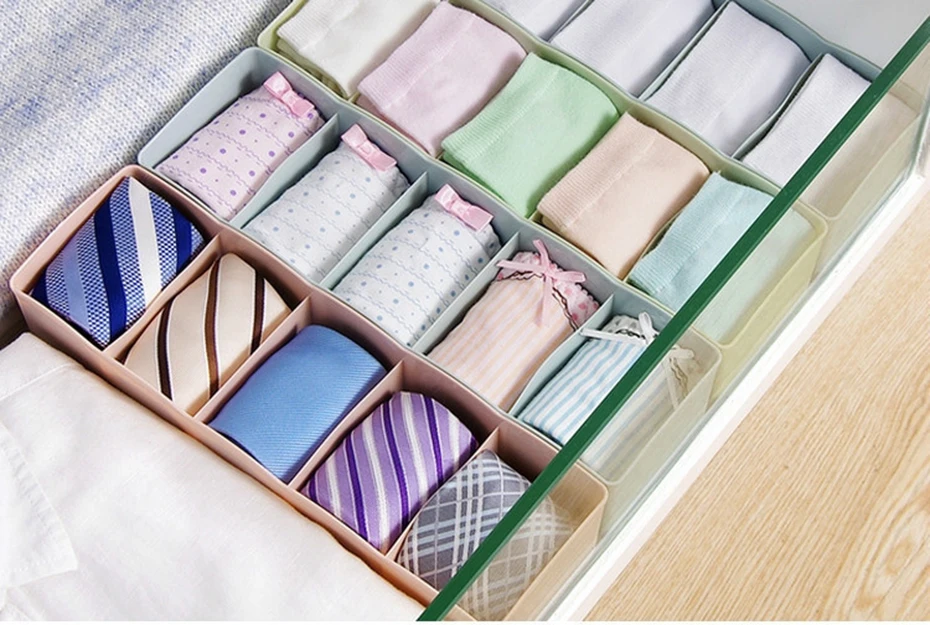 Fashion Plastic Drawer Closet Storage Box Underwear Socks Tie Cosmetic Organizer Jewelry Cosmetic Socks Multifunctional Finishing Box (1)
